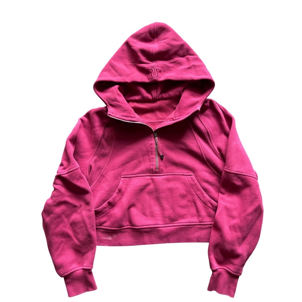 Luluemon Cropped Pink Scuba Hoodie Size XS/S